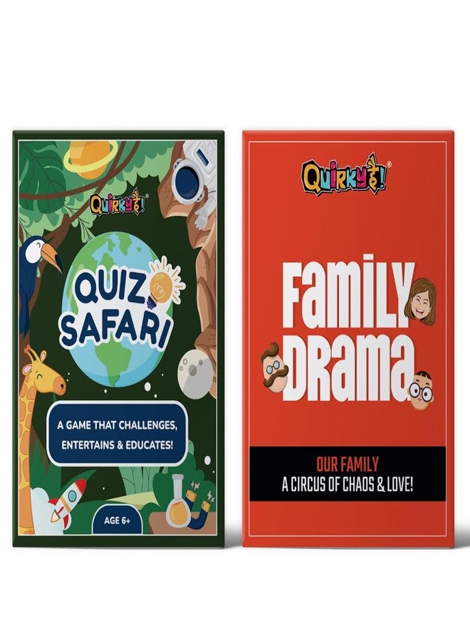 Gangaur Quiz Safari & Family Drama Card Game Combo - Fun & Educational Games for Kids & Adults - Perfect for Game Nights, Parties & Family Fun | Ages 6+ - Image 1